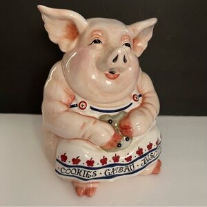 Charming Pink Pig Cookie Jar Vintage